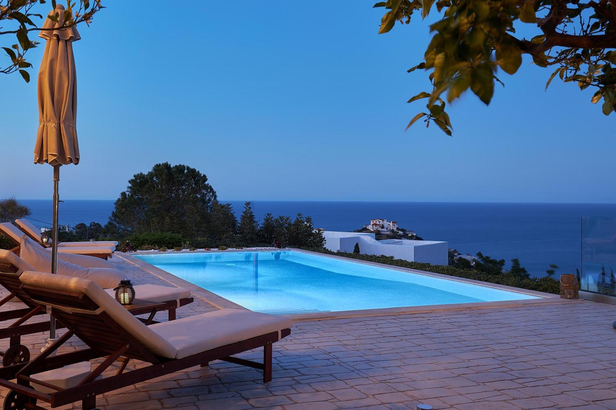 Spacious Villa With Private Eco-Pool And Panoramic Sea View Agia Pelagia  Buitenkant foto